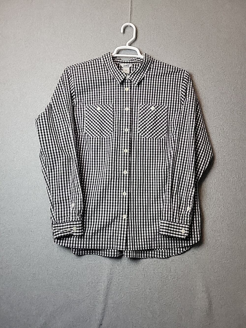 Duluth Gingham Check LS Button Up Shirt Women's XL Cotton Stretch Pockets